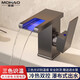 摩豪（Mohao）白色全銅發(fā)光面盆冷熱水龍頭洗臉盆衛(wèi)生間洗手盆龍頭臺(tái)盆瀑布浴室 【帶燈瀑布】槍灰色