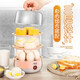 領(lǐng)銳（lingrui）煮蛋器迷你小型家用蒸蛋器宿舍小功率自動(dòng)斷電蒸蛋早餐神器蒸蛋羹1人煮雞蛋機器 粉色三層-（帯碗） 三層