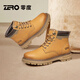 零度尚品男靴Zero春季新款戶(hù)外馬丁靴男休閑英倫風(fēng)復古高幫耐磨工裝靴 土黃【保暖增高】 41