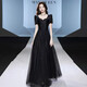 蘭卡·羅妮  黑色小晚禮服裙2025新款高級感高端輕奢小眾主持人女畢業(yè)成人禮 黑色長(cháng)款 L
