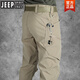 JEEP SPIRIT軍霆戰術(shù)長(cháng)褲寬松作訓多口袋工裝褲直筒褲彈力戶(hù)外運動(dòng)休閑褲子男 卡其色 2XL