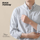 BLACKMONDAY純棉牛津紡長(cháng)袖襯衫男豎條紋男士免燙商務(wù)休閑襯衣 【甄選上市公司面料】灰條紋 L (175)