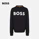 雨果博斯（HUGO BOSS）字母logo印花圓領(lǐng)套頭長(cháng)袖衛衣男款50487133 001-黑色 L 