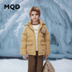 MQD童裝男大童冬裝學(xué)院風(fēng)趣味玩偶羽絨服 卡其 150