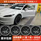 適用特斯拉model3/y輪轂蓋18/19寸黑白拼色全包賽博改色輪轂蓋 煥新款M3 18寸卓越款小白邊4個