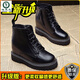 啄木鳥(niǎo)內增高馬丁靴女2024秋冬加絨新款小個(gè)子8cm顯瘦ins英倫風(fēng)厚底短靴 黑色升級版(加棉)  37