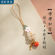 頂妃（DING FEI）炭燒貓爪菩提根汽車(chē)鑰匙扣精致掛件平安掛墜手機鏈好運小禮物掛飾 【柿柿如意】櫻花·小熊菩提手機A29-203