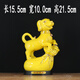 陶瓷狗擺件招財(cái)風(fēng)水補(bǔ)角瓷器白色十二生肖狗吉祥物客廳辦公室裝飾 款式三  黃瓷描金款