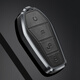 迪加倫 金屬真皮 比亞迪秦plus鑰匙套 新 Dmi EV 元pro 海豚 E2 E3 E1 汽車鑰匙包殼男女 B款深空灰+真皮掛扣