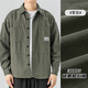 暢登工裝襯衫式翻領(lǐng)外套男士2025春秋款美式日系寬松休閑長(cháng)袖襯衣男 灰綠色 XL