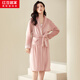 紅豆居家 睡衣女秋冬長(cháng)袖法蘭絨睡袍女加絨家居服經(jīng)典可外穿浴袍 JBJ722 韻灰粉 160/84A 