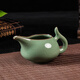 涵青堂 龍泉冰裂功夫茶具公道杯陶瓷大號過(guò)濾分茶器茶海茶道配件青瓷茶具用品 翹把哥窯梅子青公道杯