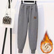 尚濤休閑褲女2025秋冬女裝新款衛褲女顯瘦束腳長(cháng)褲寬松休閑運動(dòng)褲子 加絨深灰色 L建議100-115斤