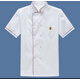 誠墨廚師服夏季長短袖工作服酒店食堂食品廠透氣白色工作服裝工裝廚師 白色紅邊短袖廚師服 XXL