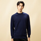 春竹【商場(chǎng)同款】羊絨衫男休閑基礎款100%山羊絨保暖針織毛衣圓領(lǐng)套衫 深湖藍 2XL （120CM）