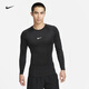 耐克（NIKE）官方PRO DRI-FIT男子速干緊身長袖訓練上衣秋季FB7920 010黑/白 XL