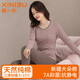 新一步（XINYIBU）純棉秋衣秋褲女士秋冬抗菌抗靜電圓領(lǐng)條紋薄款打底衫保暖內(nèi)衣套裝 1927粉咖條 3XL