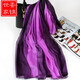 蠶錦世家真絲超大絲巾100%桑蠶絲女士圍巾春夏秋冬季長(cháng)新款高檔時(shí)尚披肩 深淺紫漸變