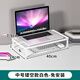 林家小子電腦顯示屏增高架筆記本支架辦公室收納架桌面鏤空置物架燒烤架 中號白色（免安裝）