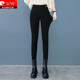 皮爾卡丹2025秋冬季新款女士休閑褲加絨加厚緊身黑色褲子高腰彈力小腳 黑色加絨 加絨 2XL (建議130斤-145斤)