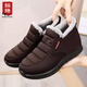 鮟鱇 冬季加絨棉鞋老北京布鞋女中老年防水?huà)寢屝珹K78896 咖色 39 