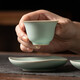 豐陶張生汝窯陶瓷功夫茶具茶杯汝瓷茶具杯開(kāi)片可養(yǎng)單杯小茶碗品茗杯 高腳杯