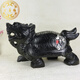 合善緣天然黑曜石龍龜擺件黑龍龜面黑墨玉龍龜玄關(guān)酒柜裝飾品擺設(shè) 長10厘米一尊