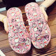 迪芙熙棉麻拖鞋布藝棉麻布底室內男女情侶春夏秋冬季軟底拖鞋 女0051  粉貓咪 女大碼適合38-39腳