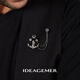 IDEAGEMER925銀船錨胸針男士時(shí)尚小眾高級感歐美風(fēng)商務(wù)西裝別針領(lǐng)針領(lǐng)扣潮 925銀船錨胸針