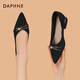 達芙妮單鞋女粗跟船鞋2026新款夏季百搭尖頭套腳 黑色 37 (235mm) 標準碼