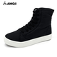 AMOJI日本線(xiàn)下款秋冬棉鞋板鞋雪地靴男女同款情侶加絨高幫戶(hù)外防水防滑 黑白色 加絨 BlackWhite 40.5 (250mm)