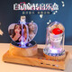 圣誕禮物DIY水晶相冊照片定制禮物相冊照片擺件情侶生日禮物伴手禮物送老婆女友男友朋友閨蜜紀念日禮品 愛(ài)心相冊自動(dòng)旋轉四葉風(fēng)車(chē)+藍牙底座+玫瑰花禮盒裝