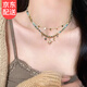 鹿珊伍項(xiàng)鏈女復(fù)古串珠疊戴輕奢小眾波西米亞太陽(yáng)花鎖骨鏈脖子懸浮盒裝 復(fù)古太陽(yáng)花項(xiàng)鏈【2件套】