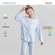 愛(ài)慕兒童（AIMER KIDS）精梳棉分身家居服輕薄柔軟兒童睡衣男女童氣質(zhì)開(kāi)衫新年紅品睡衣褲 女上衣冰雪精靈 140