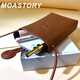 MOASTORY春夏新品手工牛皮真皮斜挎手機包女款輕奢包女包時(shí)尚便精致軟包 咖啡色 真皮（精致真皮） 迷你