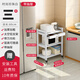 云歡三層廚房微波爐置物架太空鋁落地多層可移動(dòng)電飯煲鍋具收納架白色 D45三層珍珠白（長(cháng)60）帶抽屜