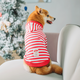 ISPET寵物狗衣服全棉防靜電連帽衛衣2024新年條紋衣服 紅色 M（建議5-7斤）