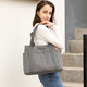 瑪嘎 大容量帆布包包女2021新款時(shí)尚簡(jiǎn)約純色單肩包購物袋女士休閑百搭手提托特包 灰色