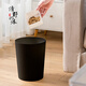 清野の木收納桶垃圾桶家用廁所衛生間客廳廚房大號創(chuàng  )意紙簍學(xué)生宿舍清潔桶 黑色圓形條紋 兩只裝