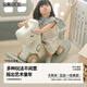貝易（BEIE）獨(dú)角獸搖搖馬1歲+木馬玩具無音樂五合一卡其米無坐墊周歲兒童禮物
