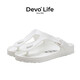 Devo Life的沃拖鞋男女同款?yuàn)A趾涼拖沙灘時(shí)尚輕質(zhì)防水海灘人字拖1803 白色EVA 38