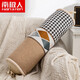 南極人（home）新中式加厚棉麻圓柱形長(cháng)條糖果抱枕亞麻靠枕中國風(fēng)沙發(fā)靠背墊客廳 千鳥(niǎo)格駝色（圓柱長(cháng)條抱枕）（可拆洗） 15*50含芯【一只裝】
