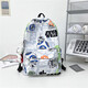 瑪嘎 日系ins雙肩包男個(gè)性初中高中生涂鴉書(shū)包女小學(xué)生大容量電腦背包 灰色帶太空超人