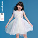 MiniPeace【公主系列】太平鳥童裝兒童連衣裙夏花朵彩虹公主裙 白色 110 cm 110/56