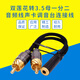 卡波倫好音質(zhì)發(fā)燒級(jí)hifi雙蓮花公轉(zhuǎn)3.5mm母2RCA轉(zhuǎn)3.5二合一AUX紅白插頭聲卡線3.5母轉(zhuǎn)一分二RCA雙蓮花頭 0.15米 其他長(zhǎng)度