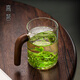 高茗月牙杯泡綠茶專用玻璃杯高級(jí)帶把手個(gè)人家用過濾茶杯喝茶喝水杯子 新月茶杯450ml