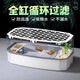 森森（SUNSUN）帶蓋養龜專(zhuān)用烏龜缸帶曬臺別墅龜缸飼養箱家用鱷龜巴西龜生態(tài)缸盆 升級款【白小號】(含水泵 蓋子)