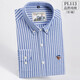 Colombass純棉條紋襯衫男長(cháng)袖修身免燙加大碼男士全棉牛津紡商務(wù)休閑襯衣 PL113藍色條紋 39/M