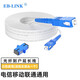 EB-LINK 工程電信級光纖貓延長線光纖到戶預(yù)埋線5米SC-SC單模單芯大方頭白色皮線家庭入戶電信聯(lián)通移動通用