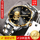 KASSAW【金表】瑞士認證名表手表男士全自動(dòng)機械表男鏤空高檔金表防水 K777G.深邃黑金